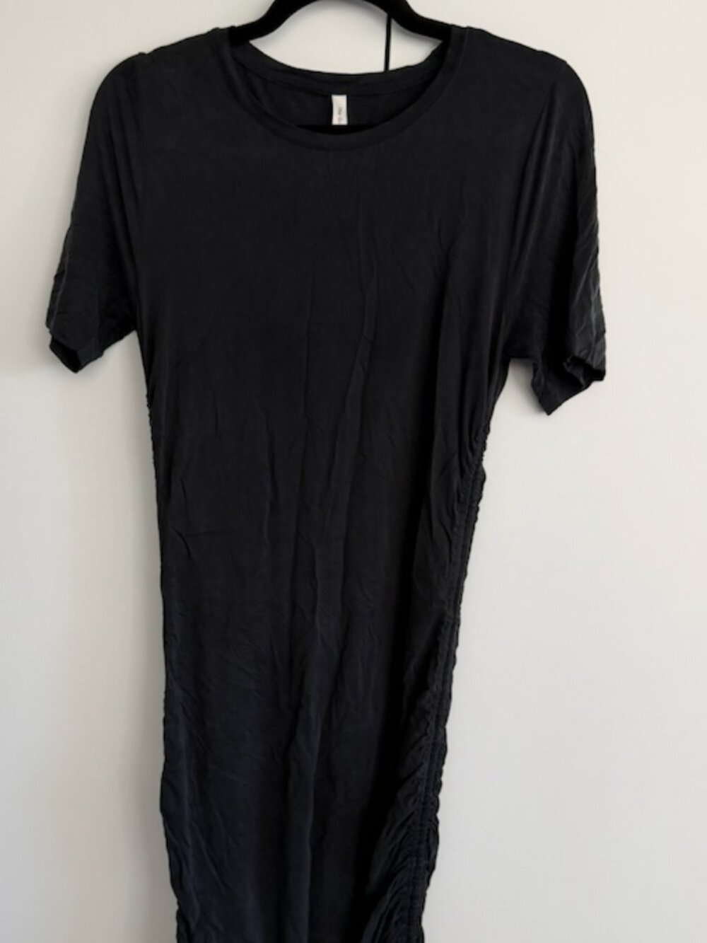 Babaton Ruched Black Midi Dress Size Medium